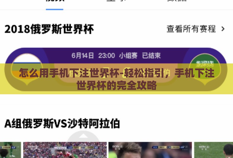 怎么用手机下注世界杯-轻松指引,手机下注世界杯的完全攻略 怎么用手机下注世界杯-轻松指引,手机下注世界杯的完全攻略