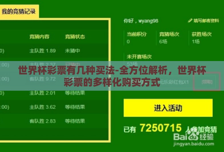 世界杯彩票有几种买法-全方位解析,世界杯彩票的多样化购买方式 世界杯彩票有几种买法-全方位解析,世界杯彩票的多样化购买方式