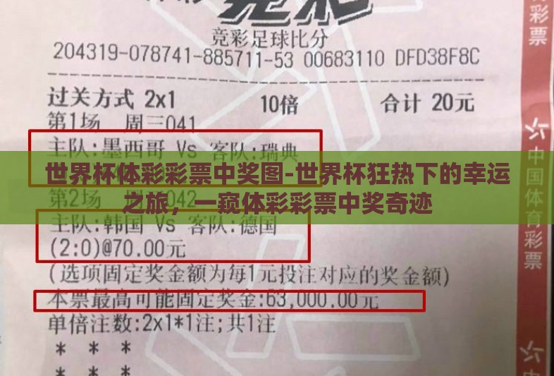 世界杯体彩彩票中奖图-世界杯狂热下的幸运之旅，一窥体彩彩票中奖奇迹