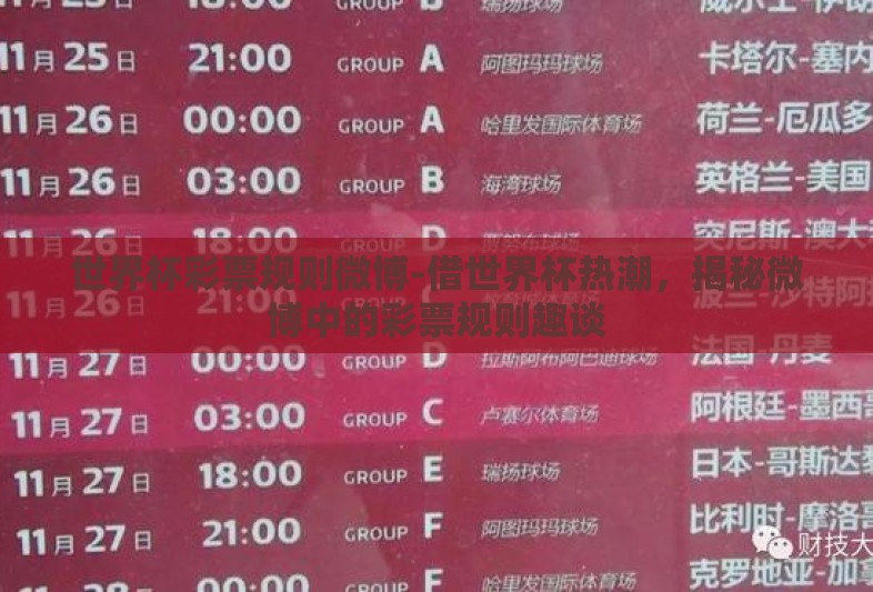 世界杯彩票规则微博-借世界杯热潮，揭秘微博中的彩票规则趣谈