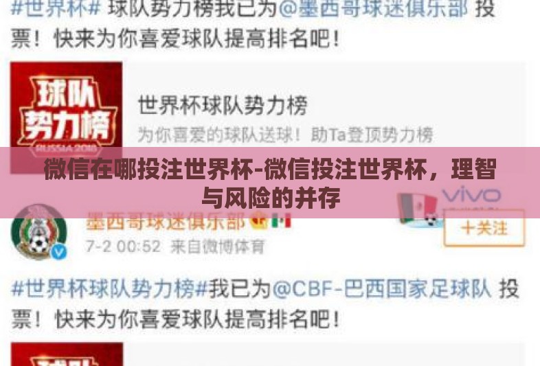微信在哪投注世界杯-微信投注世界杯，理智与风险的并存